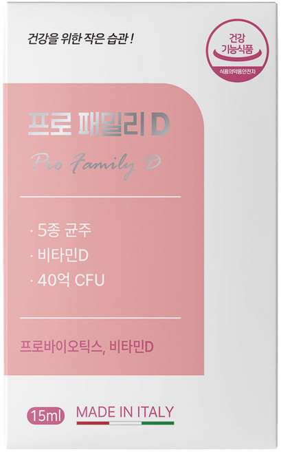 Pro Family D 5種菌株維他命D 40億CFU益生菌, 15ml, 1個
