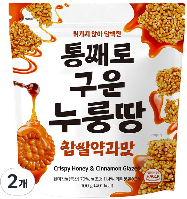 태광선식 일일곡식 누룽땅 찹쌀약과맛, 100g, 2개