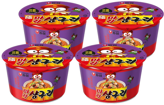 너구리 마라 샹구리 큰사발면 103g, 4개