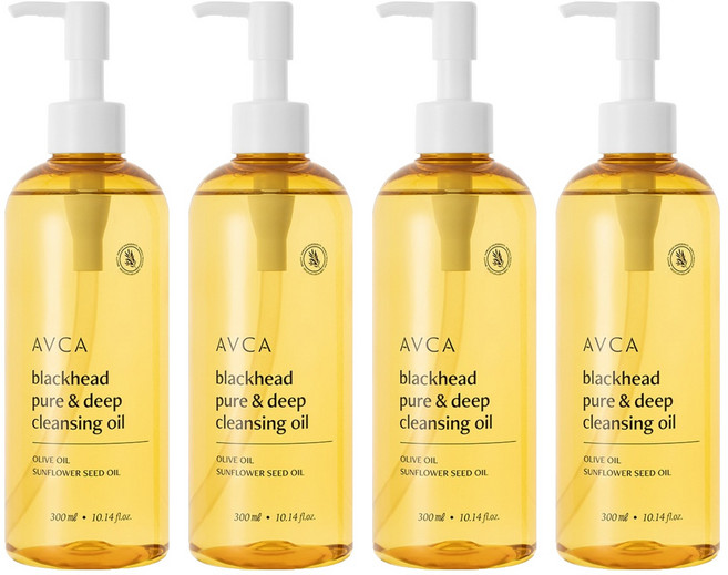 아브카 블랙헤드 퓨어 앤 딥 클렌징 오일, 300ml, 4개