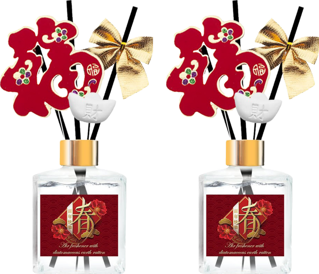 QIDINA 奇蒂可 箔金招財香氛珪藻擴香瓶, 蜜糖果園, 200ml, 2瓶