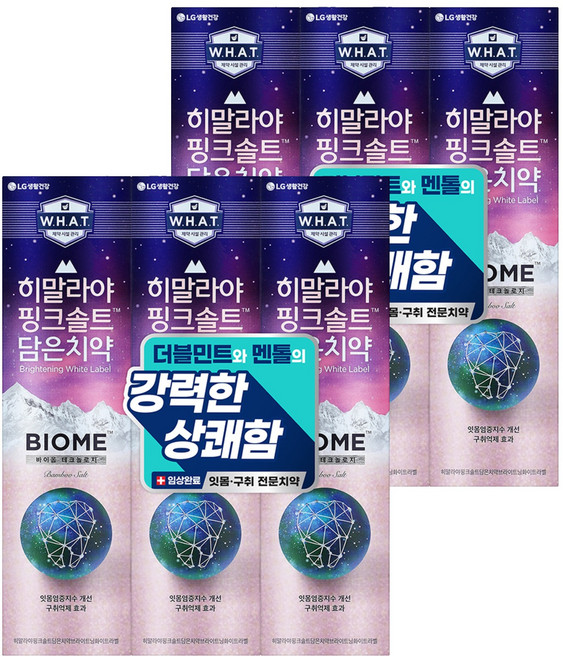 히말라야핑크솔트 바이옴 잇몸 구취전문 치약, 160g, 6개