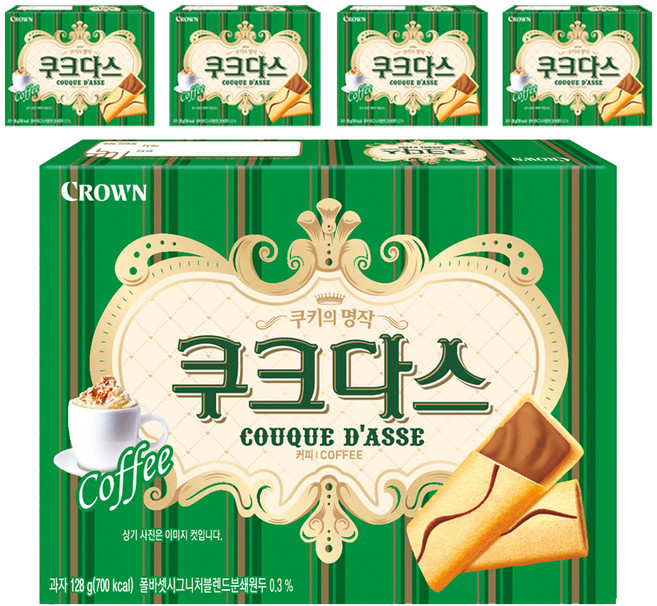 CROWN 皇冠 法式薄燒夾心餅乾 維也納咖啡口味, 289g, 5盒