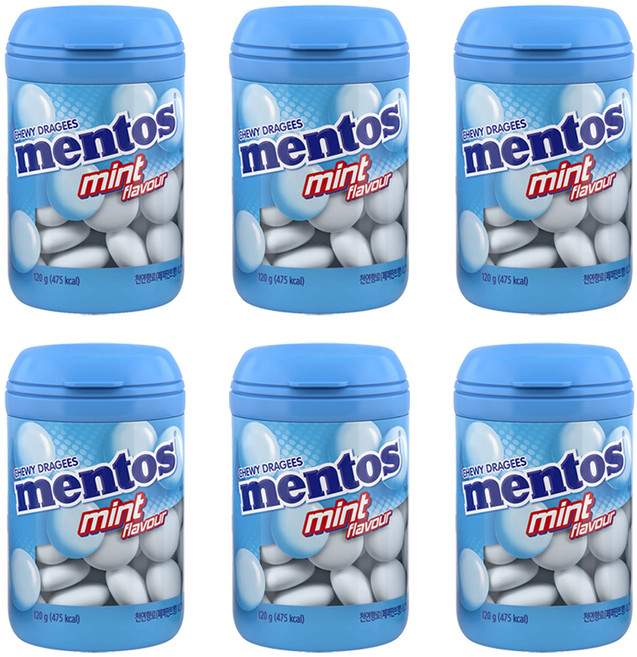 멘토스 민트맛 바틀, 120g, 6개