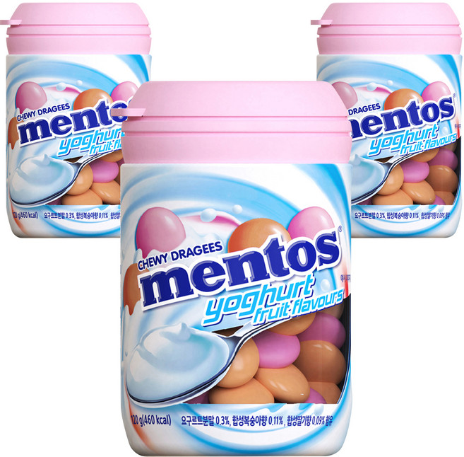 멘토스 요구르트맛 바틀, 120g, 3개