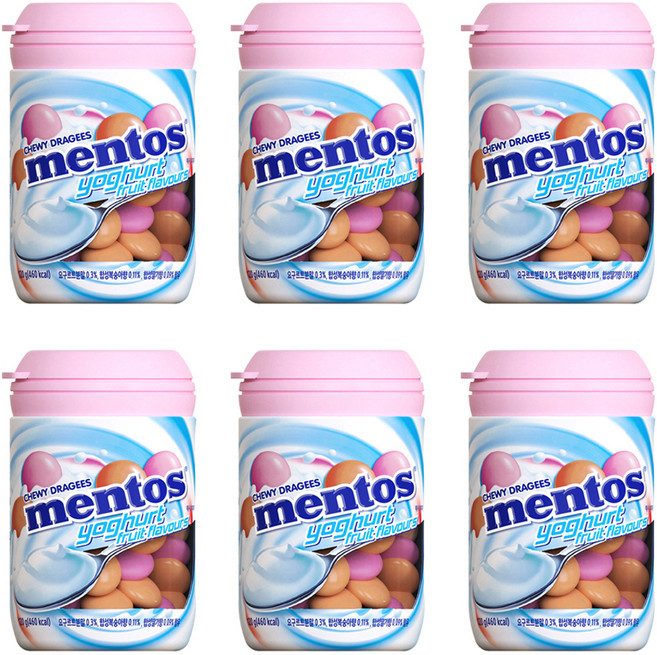 멘토스 요구르트맛 바틀, 120g, 6개