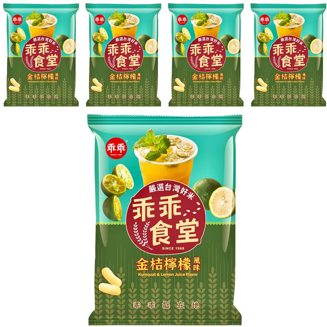乖乖 乖乖食堂米果 金桔檸檬風味, 60g, 5包