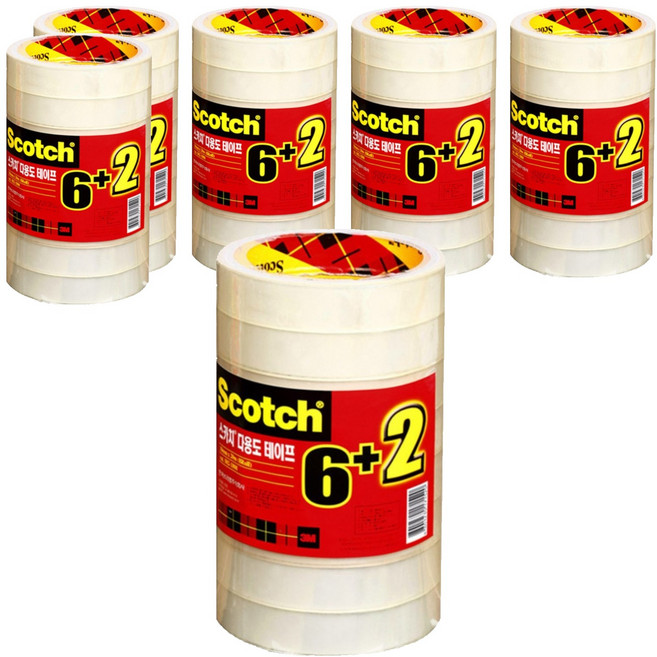 쓰리엠 스카치 물레방아 다용도 테이프 리필 18mm x 20m 8p, 6개입