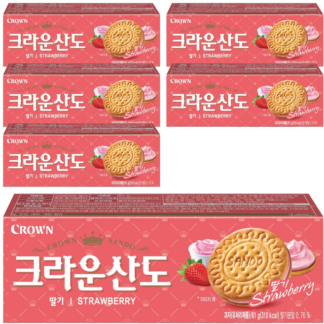 크라운산도 딸기, 61g, 6개