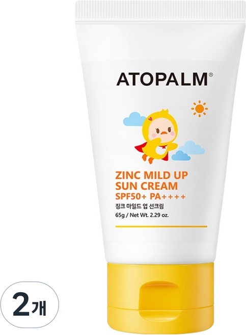 아토팜 징크 마일드 업 선크림 SPF50+ PA++++, 65g, 2개