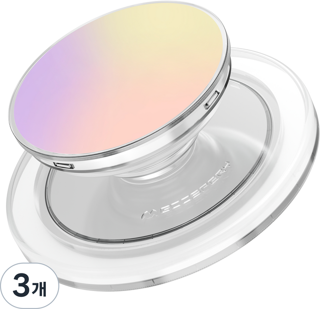 구스페리 원형 맥세이프 톡 휴대폰 거치대, 믹스퍼플, 3개