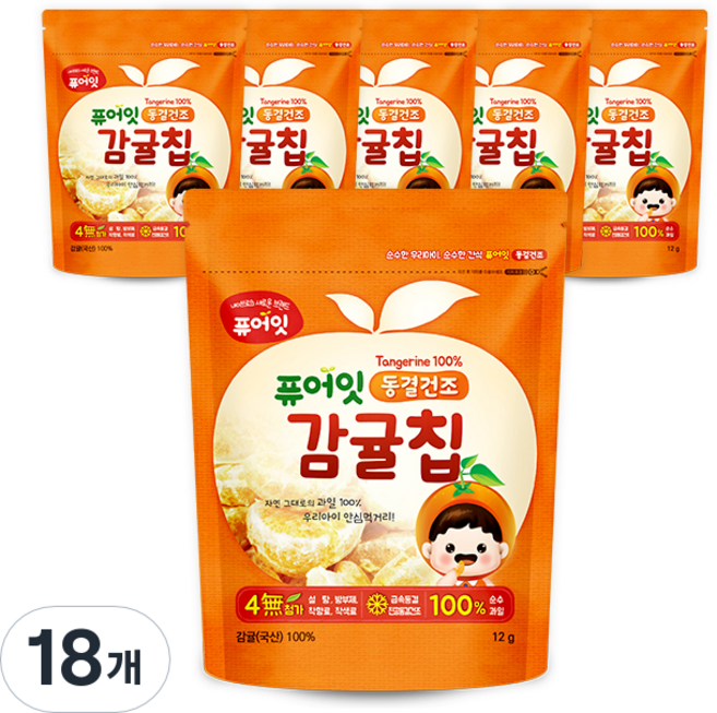 퓨어잇 동결건조 감귤칩, 12g, 18개