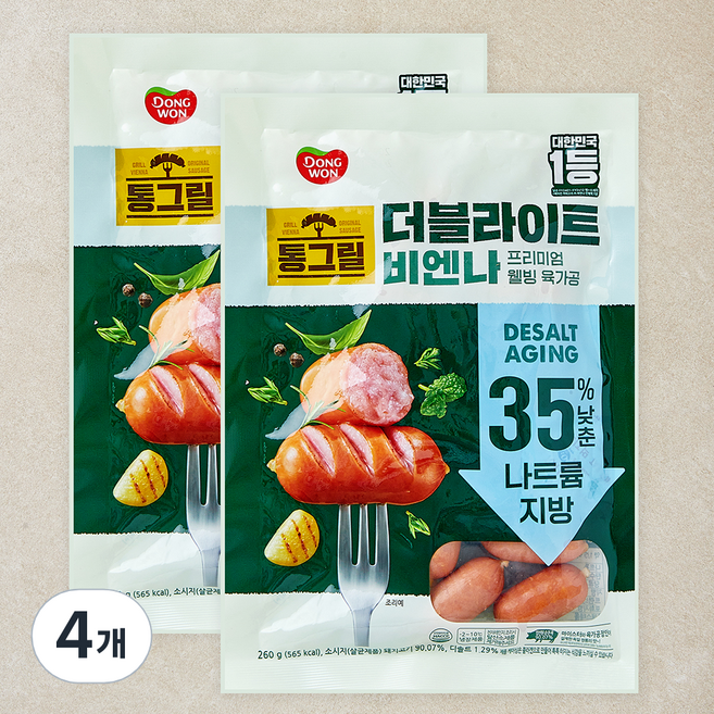 동원 통그릴 더블라이트 비엔나, 260g, 4개
