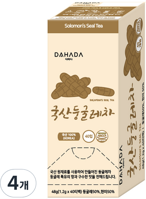 다하다 국산 둥굴레차, 1.2g, 40개입, 4개