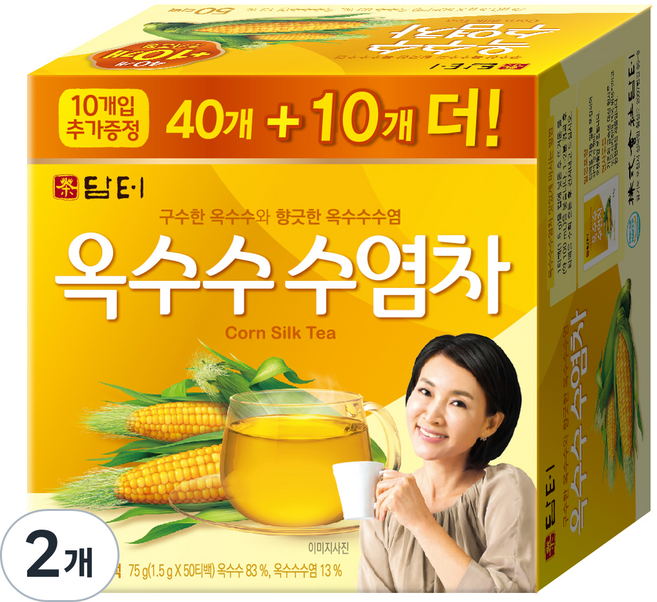 담터 옥수수 수염차, 1.5g, 50개입, 2개