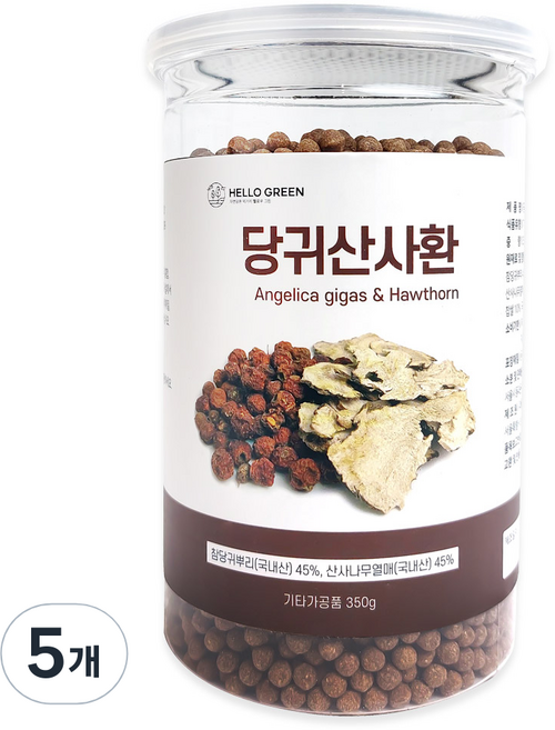 헬로우그린 당귀산사환 통, 350g, 5개