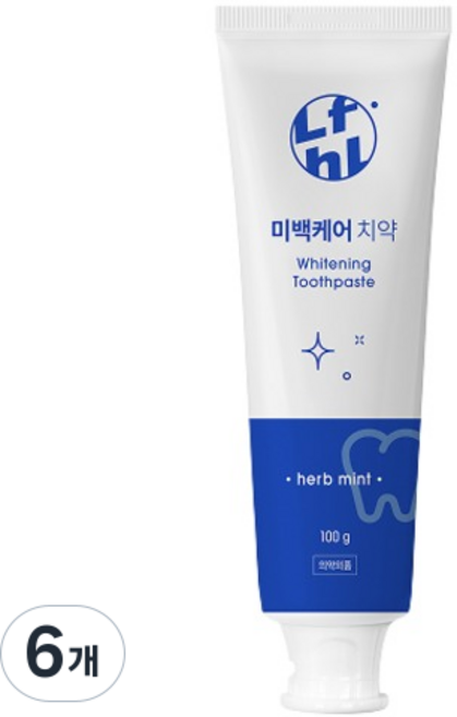 라이프홀릭 미백케어 치약, 100g, 6개