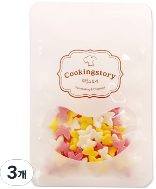쿠킹스토리 슈가스프링클 버터플라이 빅 나비, 15g, 3개