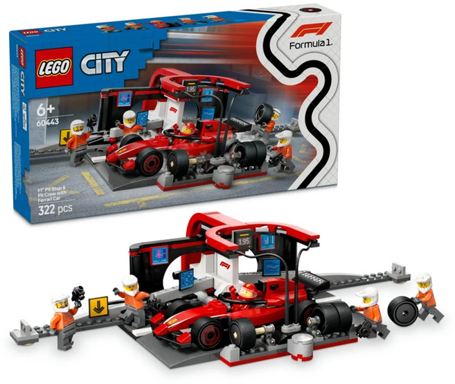 LEGO 城市系列 F1維修站 維修人員和 Ferrari 3 60443, 1盒
