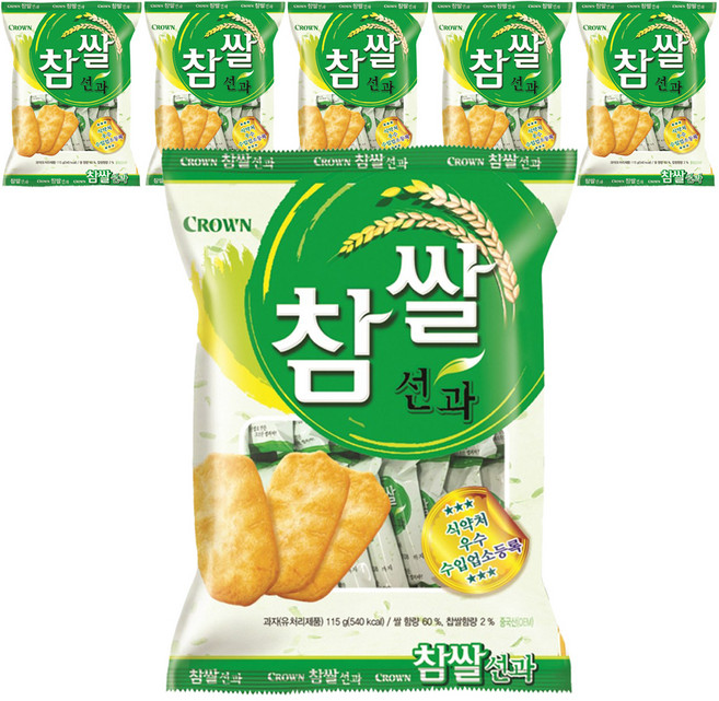 크라운 참쌀선과, 115g, 6개