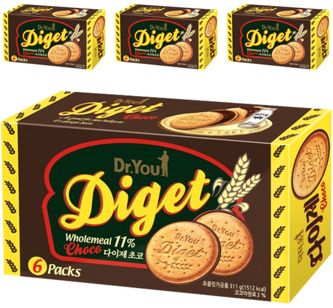 닥터유 다이제 초코 비스켓, 312g, 4개