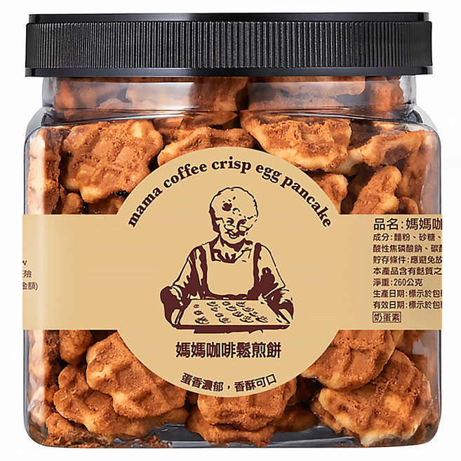 恩澤食品 媽媽咖啡鬆煎餅, 260g, 1罐