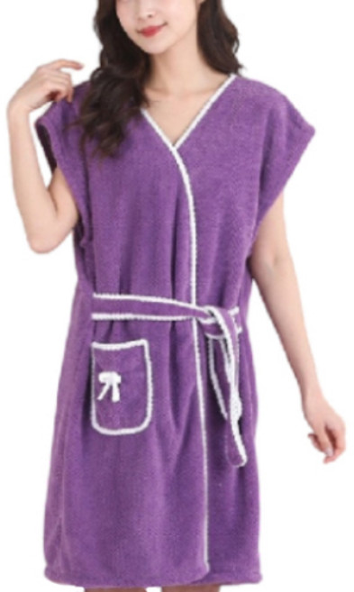 원이네 여성용 심플한 가운 면사, 퍼플, 1개