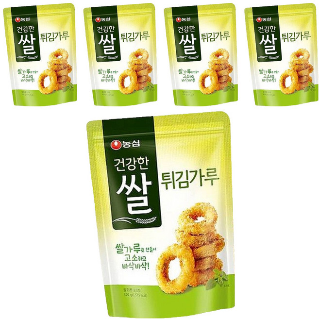 농심 건강한쌀 튀김가루, 450g, 5개