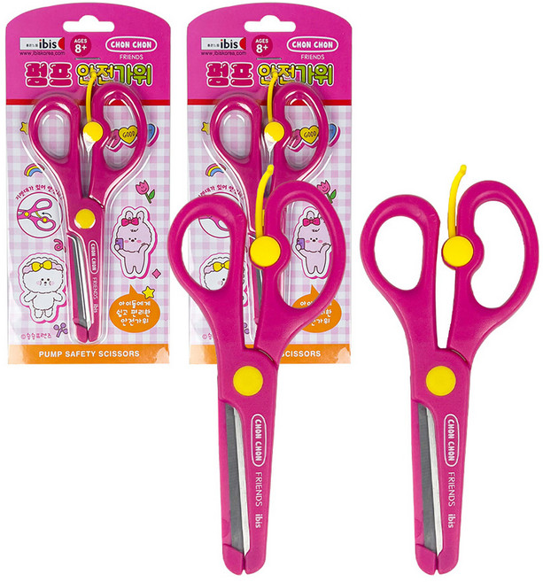 아이비스 숑숑프렌즈 펌프안전가위, 핑크, 2개