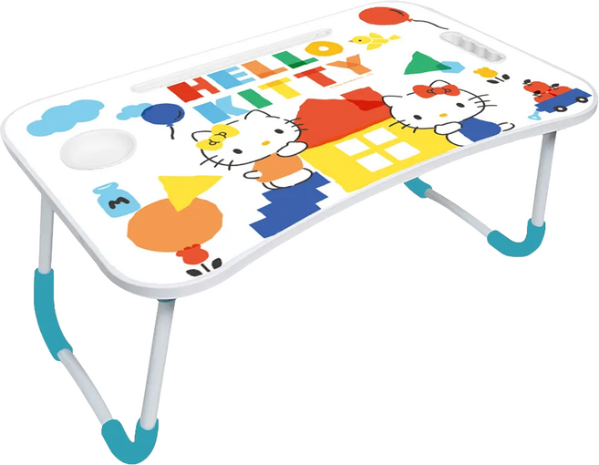 收納王妃 三麗鷗摺疊床上桌 12歲以上適用, 積木KITTY 白色