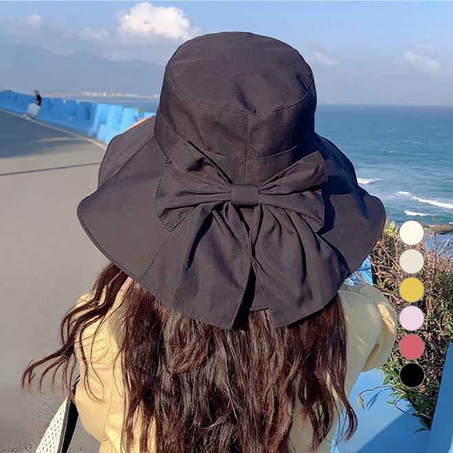 페이퍼먼츠 플로랄 빅 리본 와이드 모자 10303