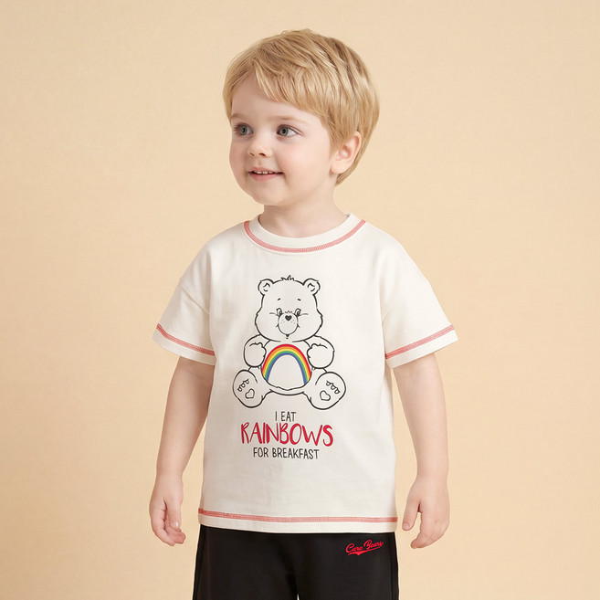 케어베어 치어베어 레인보우 티셔츠