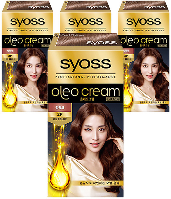 사이오스 NEW 올레오 크림 프리미엄 헤어 컬러 염모제, 2P펄핑크, 4개