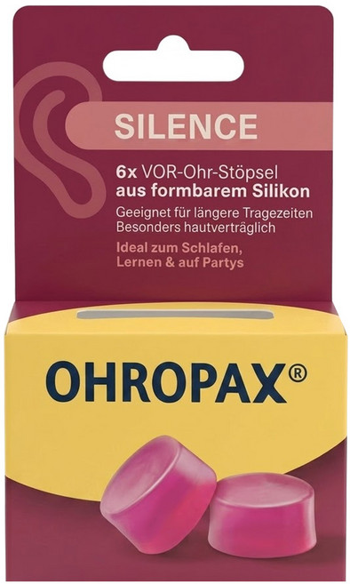 OHROPAX 安耳悠 SILENCE 矽膠耳塞 紅色, 3組, 1盒