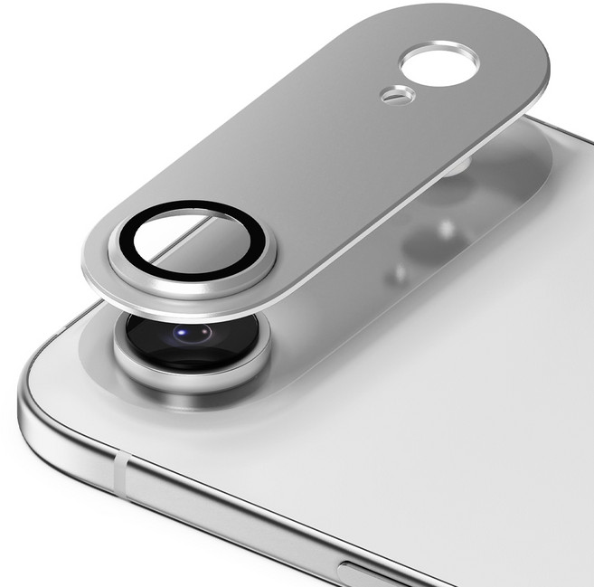 신지모루 메탈 풀커버 프로텍터 강화유리 휴대폰 카메라 액정보호필름 세트 실버, 1세트