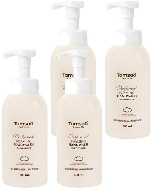 Tamsaa 香氛洗手慕斯 爽身粉香, 500ml, 4瓶