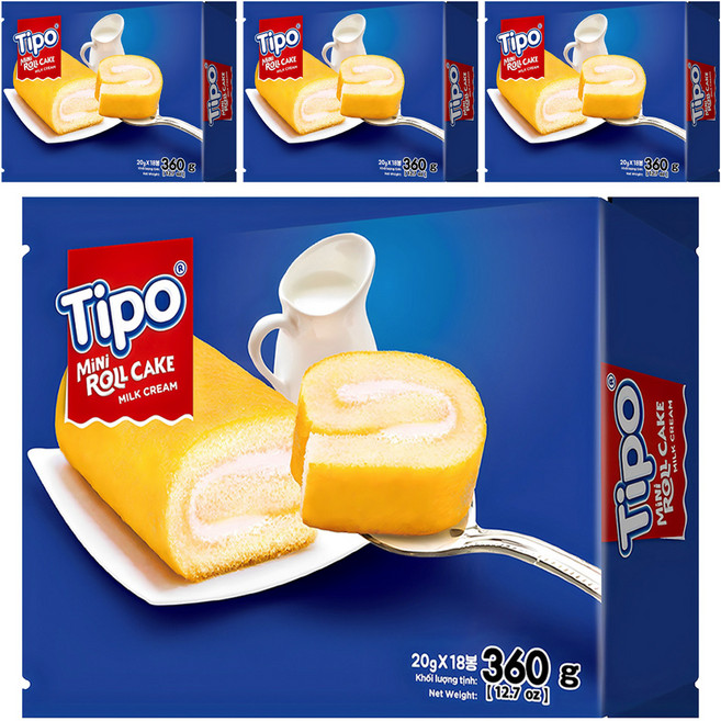 티포 미니 롤케이크 18p, 360g, 4개