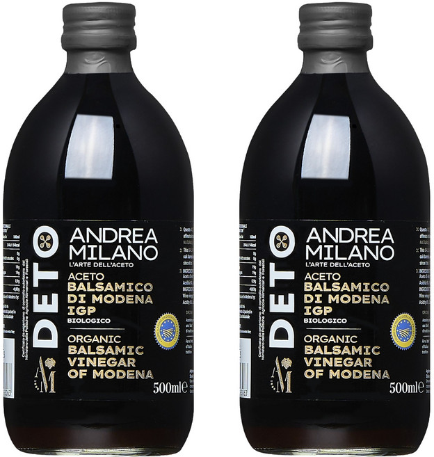 안드레아밀라노 유기농 발사믹 식초, 2개, 500ml