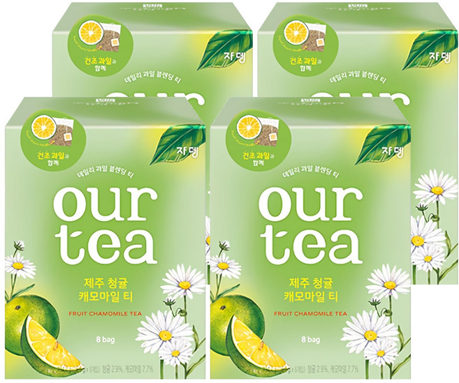 아워티 제주 청귤 캐모마일 티, 16.8g, 8개입, 4개