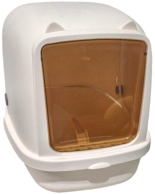 CATIDEA 貓樂適 大貓耳朵貓砂屋 PP樹脂, 白色, 1個