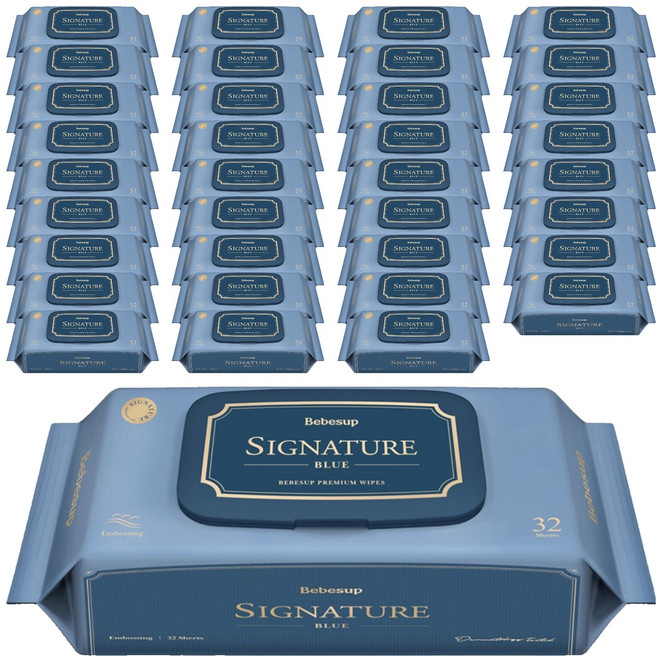 베베숲 시그니처 블루 유아물티슈 캡형, 75g, 32매, 36개
