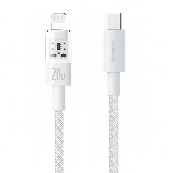 Baseus 倍思 快速充電線 Type-C-Lightning, 2m, 白色, 1個