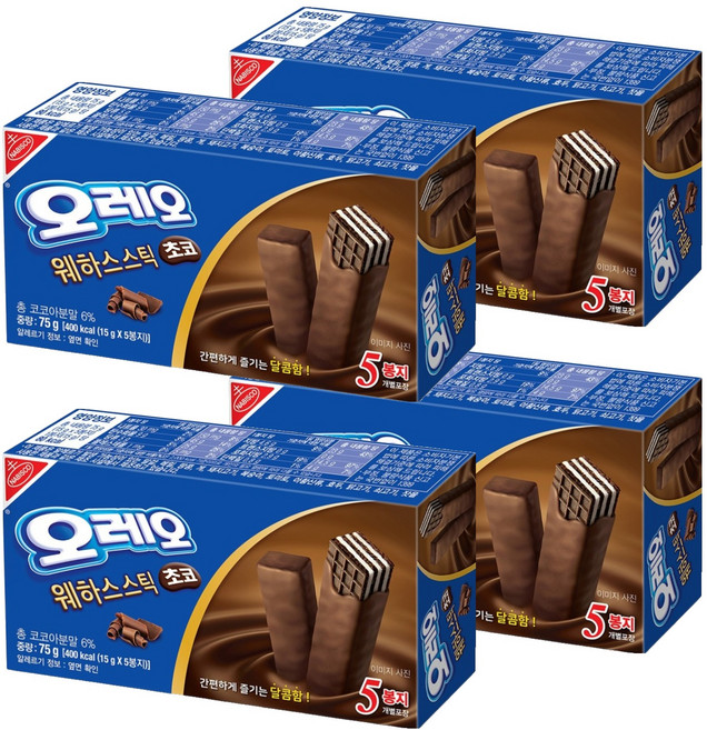 오레오 웨하스 스틱 초코, 75g, 4개