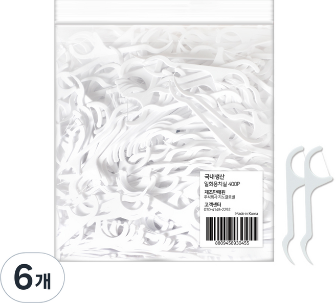 메디케이 일회용 성인 치실, 400개입, 6개