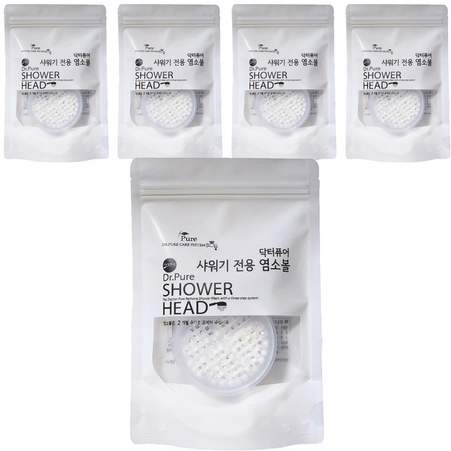 닥터퓨어 샤워기 전용 염소볼, 5개, 무향