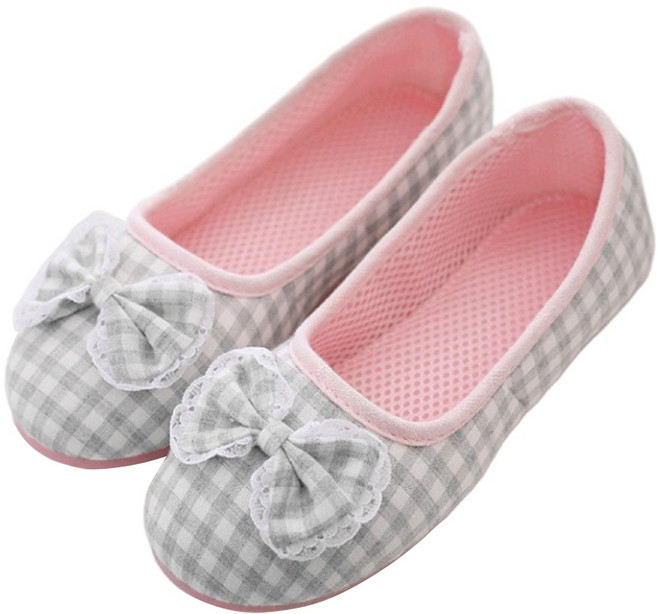 Home Alice 蝴蝶格紋室內拖鞋, 1個, 灰色