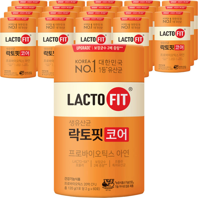 락토핏 정품 코어 유산균 60p, 120g, 20개