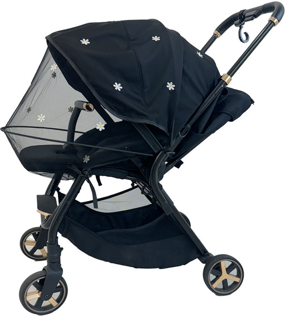 어프리비 유모차 모기장 햇빛가리개 2in1 커버 가리개 방충망, 데이지, 1개