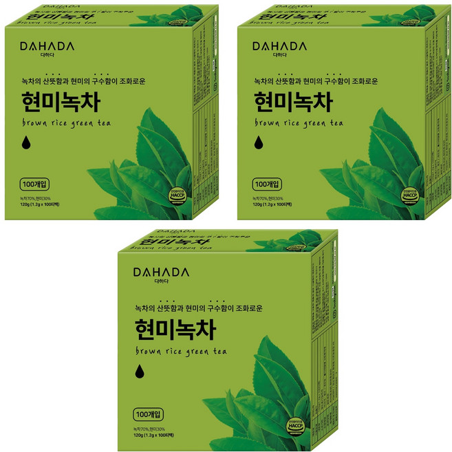 다하다 현미녹차, 1.2g, 100개입, 3개