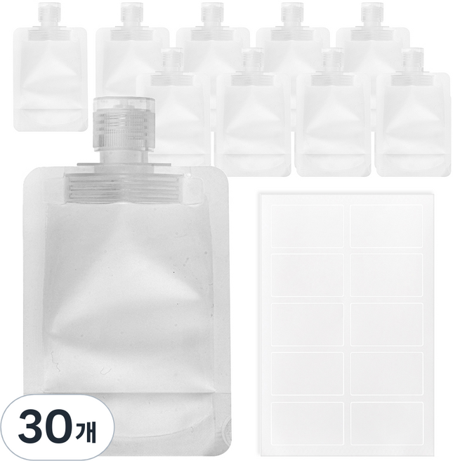 코멧 깔끔한 여행용 소분 파우치 50ml, 화이트, 30개